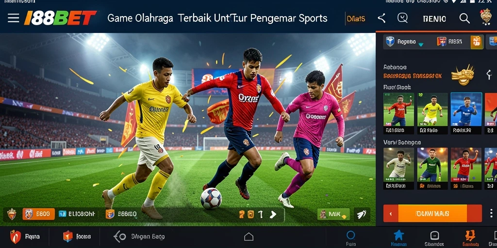 Screenshot utama 188BET menampilkan antarmuka taruhan olahraga yang dinamis.