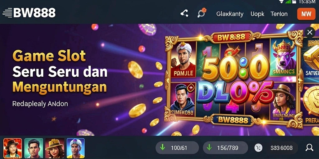 Screenshot utama BW888 menampilkan gameplay slot yang mendebarkan.