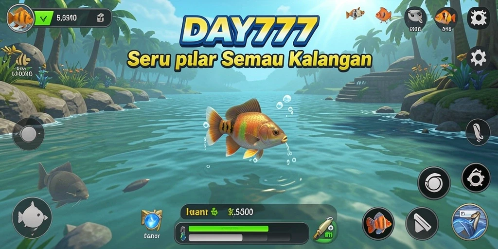 Tampilan aksi memancing seru dalam DAY777.