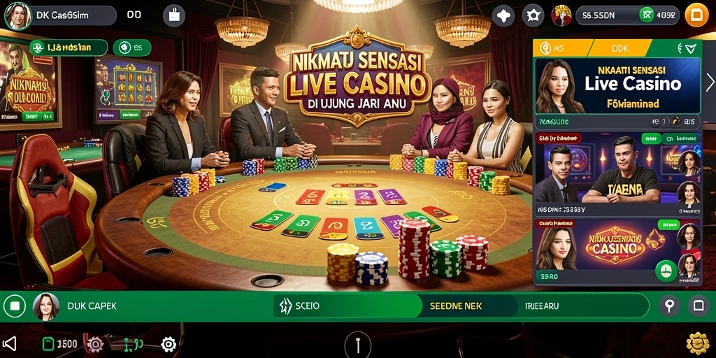 Tampilan gameplay DKK yang seru dalam setting Live Casino.