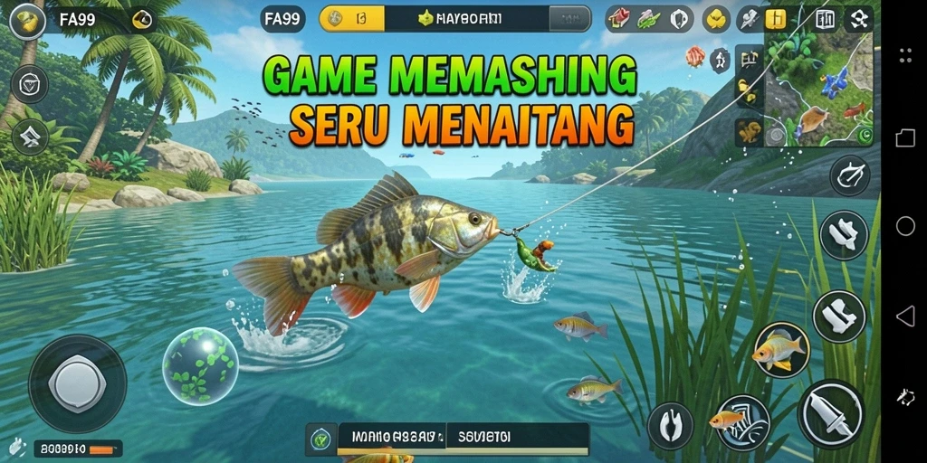 Gameplay seru dan mendebarkan saat memancing di FA99.