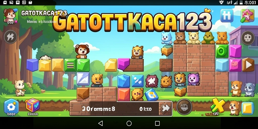 Screenshot menunjukkan gameplay menarik dari game Puzzle GATOTKACA123.