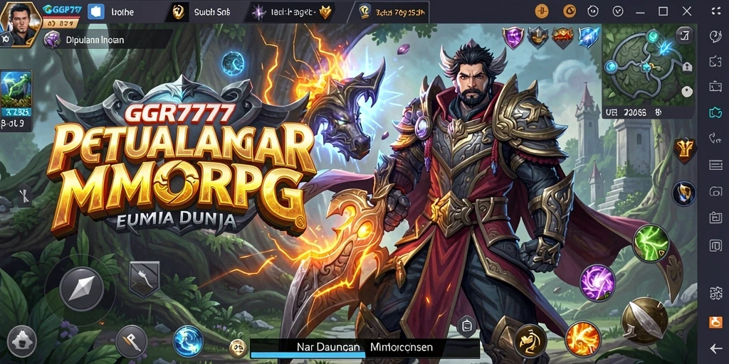 Tampilan gameplay GGR7777 dengan pertarungan seru di dunia fantasi.
