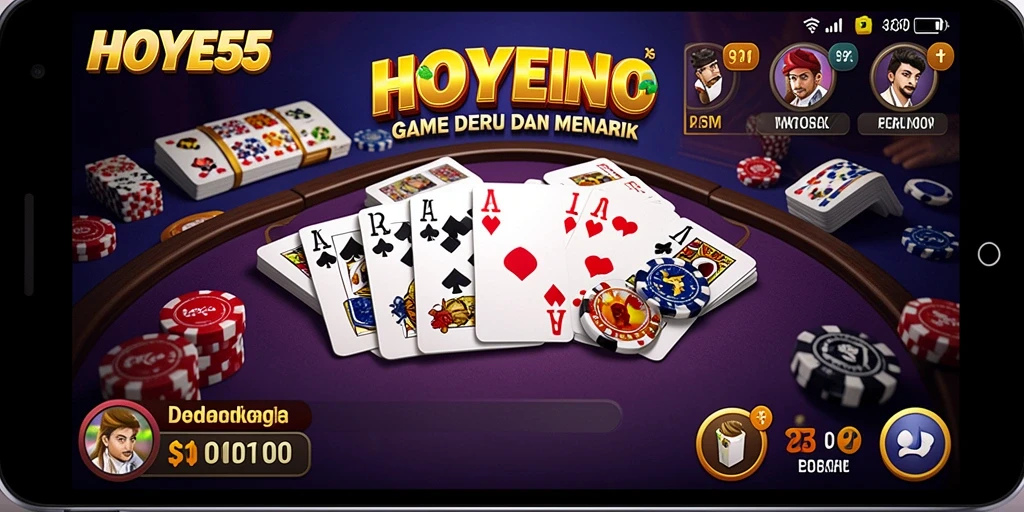 Tampilan gameplay seru dari game domino HOYE55.