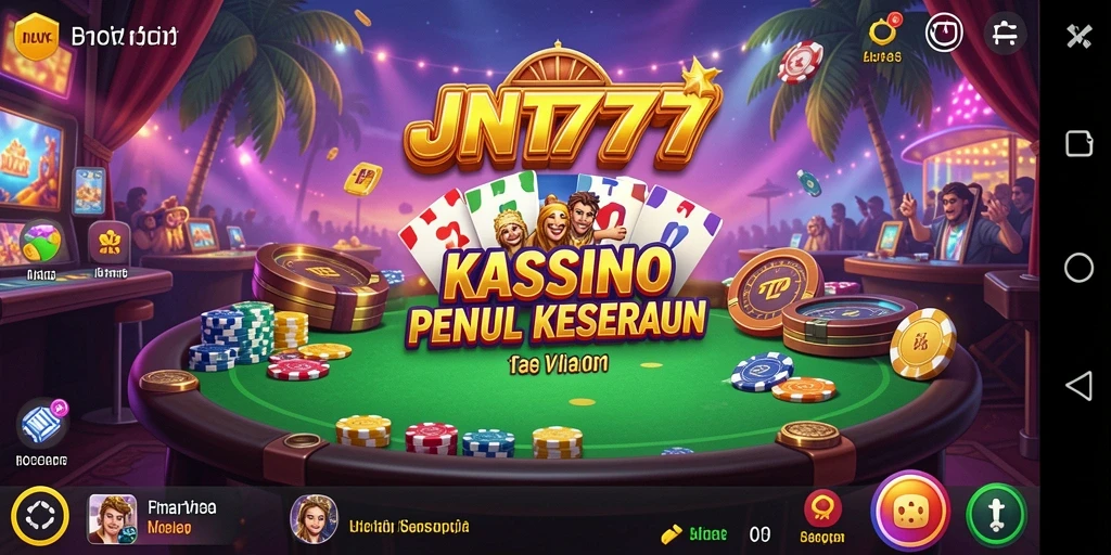 Screenshot utama JNT777 menunjukkan gameplay kasino yang menarik.