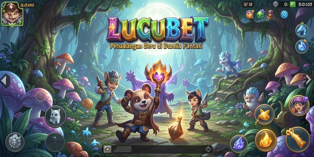 Tampilan gameplay LUCUBET yang menakjubkan saat menjelajahi dunia fantasi.