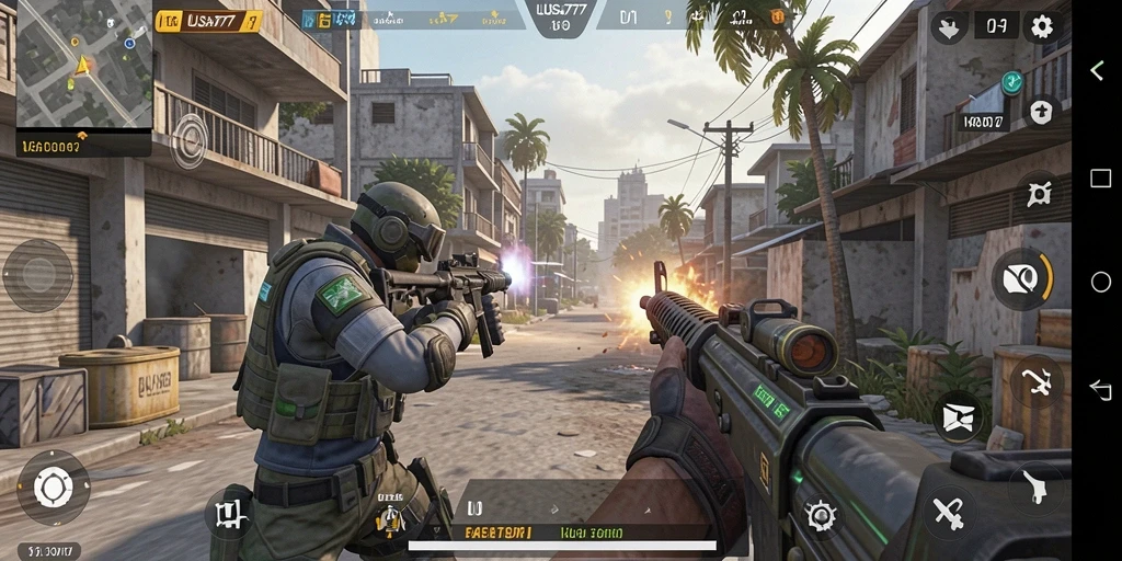 Tangkapan layar menampilkan aksi seru gameplay TPS di LUSA777.