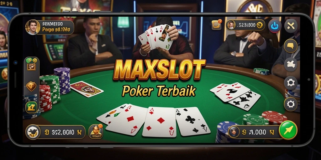 Tampilan gameplay poker yang menegangkan di MAXSLOT.