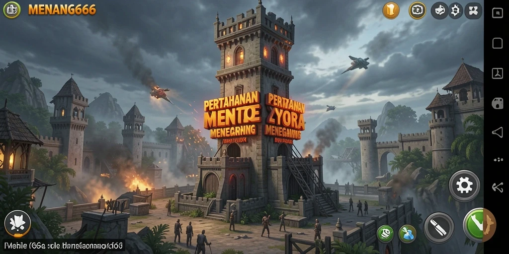 Tampilan gameplay MENANG666 yang menegangkan dalam pertempuran Tower Defense.