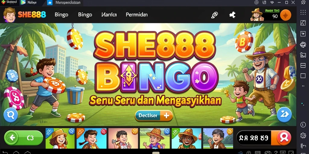 Tampilan gameplay seru di SHE888 dengan Bingo yang mendebarkan.